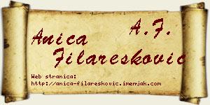 Anica Filaresković vizit kartica